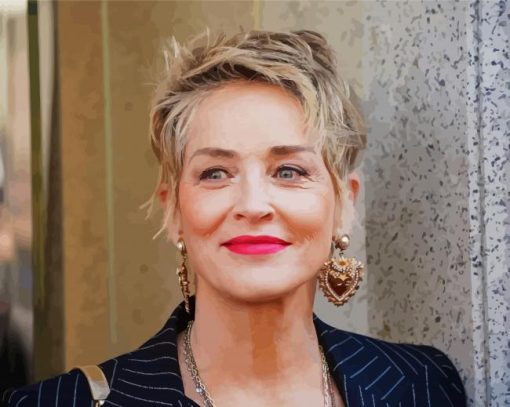 Old Sharon Stone Paint By Numbers