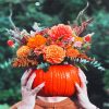 Pumpkins And Flowers Head Paint By Numbers