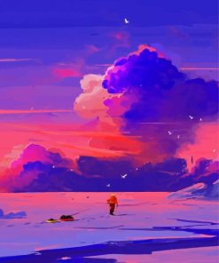 Purple Cloud Paint By Numbers