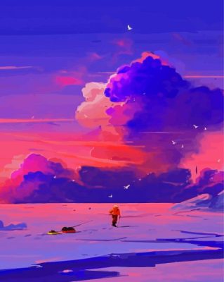 Purple Cloud Paint By Numbers