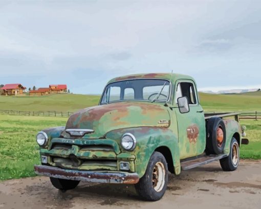 Rusty Classic Chevy Truck Paint By Numbers