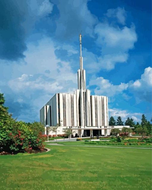 Seattle Temple In Washington USA Paint By Numbers