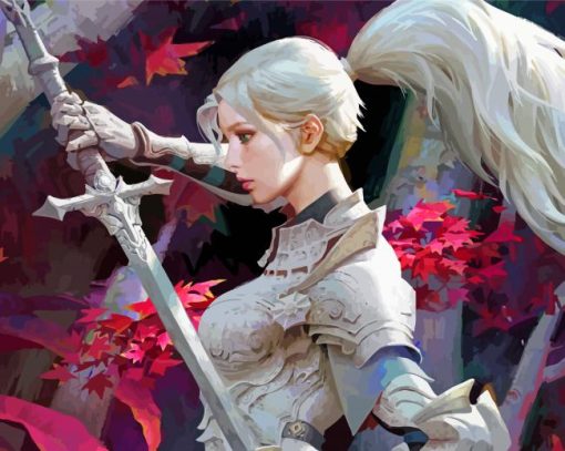 White Hair Anime Woman Paint By Numbers
