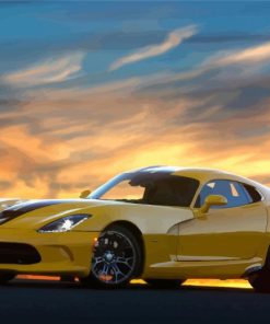 Yellow Dodge Viper Paint By Numbers