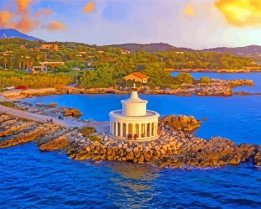 Argostoli Greece Lighthouse View Paint By Numbers