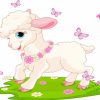 Baby LAMb And Butterflies Paint By Numbers