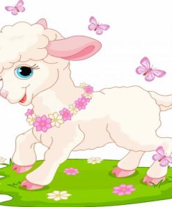 Baby LAMb And Butterflies Paint By Numbers