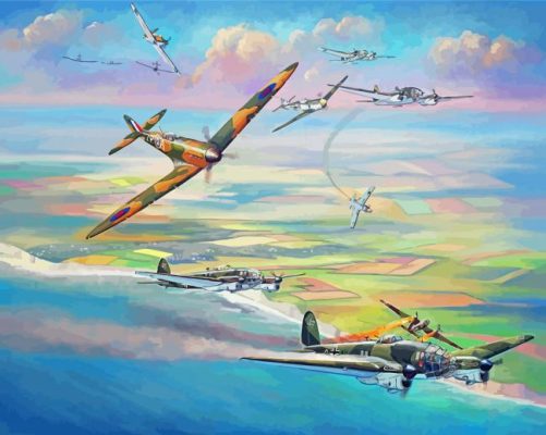 Battle Of Britain Military Aircraft Paint By Numbers