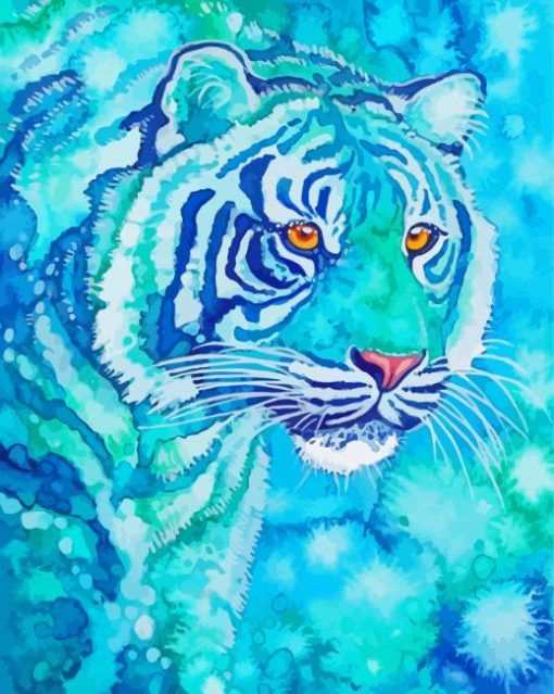 Blue Tiger Art Paint By Numbers