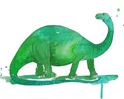 Brontosaurus Splatter Art Paint By Numbers