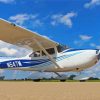 Cessna 182 Plane White And Blue Paint By Numbers