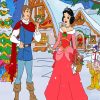 Christmas Snow White And Prince Charming Paint By Numbers