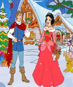 Christmas Snow White And Prince Charming Paint By Numbers