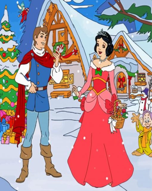 Christmas Snow White And Prince Charming Paint By Numbers