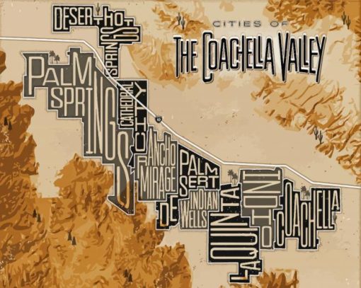 Coachella Valley Vintage Poster Paint By Numbers