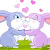 Cute Bunny Love Paint By Numbers