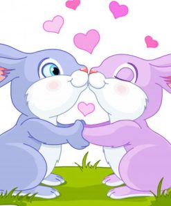 Cute Bunny Love Paint By Numbers