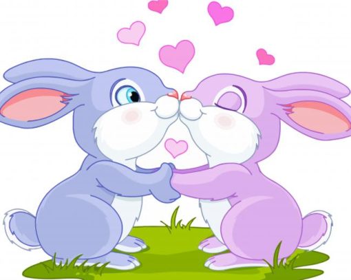 Cute Bunny Love Paint By Numbers