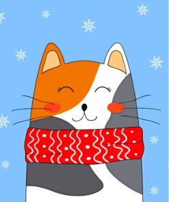 Cute Cat With Scarf Paint By Numbers