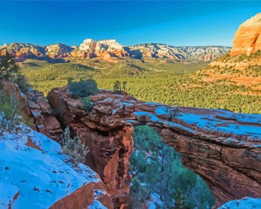 Devils Bridge Sedona Arizona In Winter Paint By Numbers