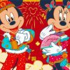 Disney Mickey Mouse And Minnie In Japan Paint By Numbers