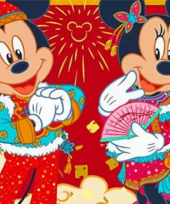 Disney Mickey Mouse And Minnie In Japan Paint By Numbers