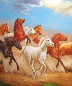 Eight Horses Running Paint By Numbers