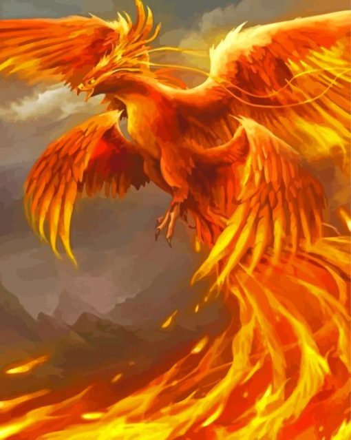 Fantasy Fire Bird Paint By Numbers