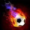 Flaming Soccer Ball Paint By Numbers