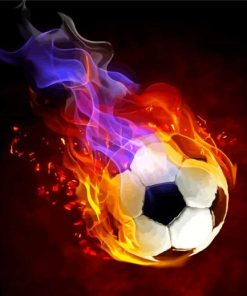 Flaming Soccer Ball Paint By Numbers