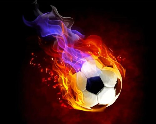 Flaming Soccer Ball Paint By Numbers