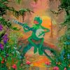 Frog With Guitar In Garden Paint By Numbers