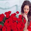 Girl And Red Roses Paint By Numbers