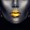 Golden Lips Paint By Numbers