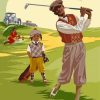 Illustration Black Golfer Paint By Numbers