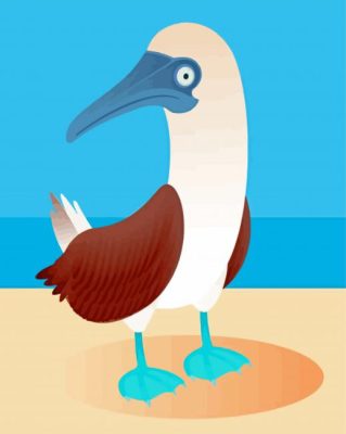 Illustration Blue Footed Boobie Paint By Numbers