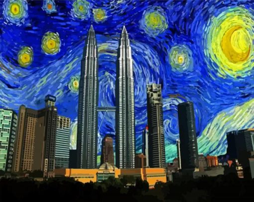 Kuala Lumpur Starry Night Paint By Numbers