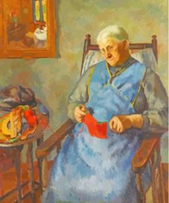 Lady Knitting Paint By Numbers