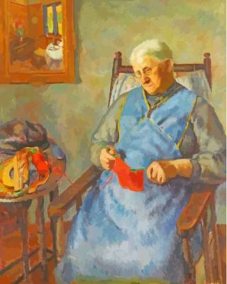 Lady Knitting Paint By Numbers