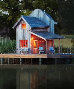 Lakeside Cabin Paint By Numbers