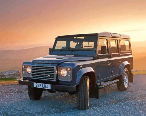 Land Rover Defender At Sunset Paint By Numbers