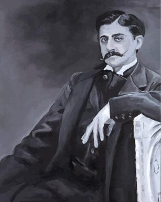 Marcel Proust Black And White Paint By Numbers