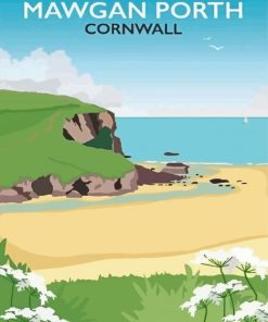 Mawgan Porth In Cornwall Poster Paint By Numbers