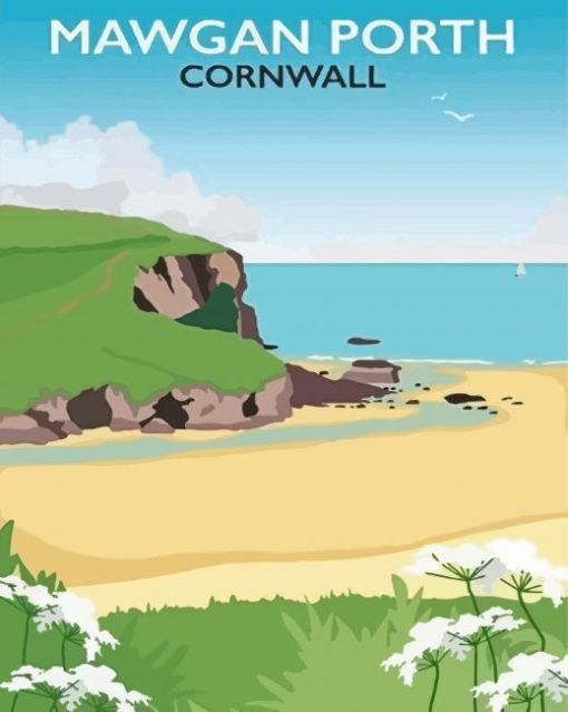 Mawgan Porth In Cornwall Poster Paint By Numbers