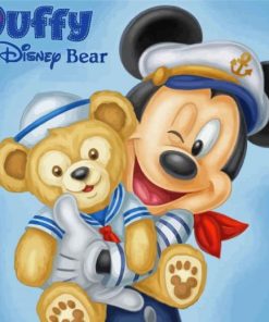 Mickey Mouse And Bear Cartoon Paint By Numbers