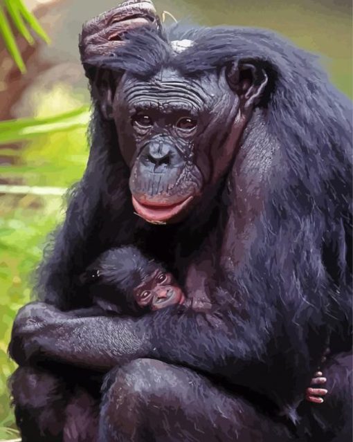 Mom Chimpanzee Paint By Numbers