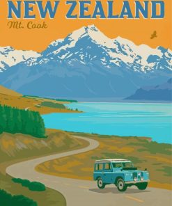 Mount Cook New Zealand Poster Paint By Numbers