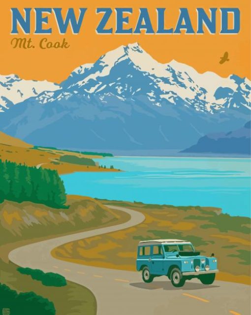 Mount Cook New Zealand Poster Paint By Numbers