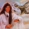 Native Woman And Hawk Paint By Numbers