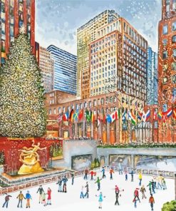 New York Christmas Ice Skate Paint By Numbers